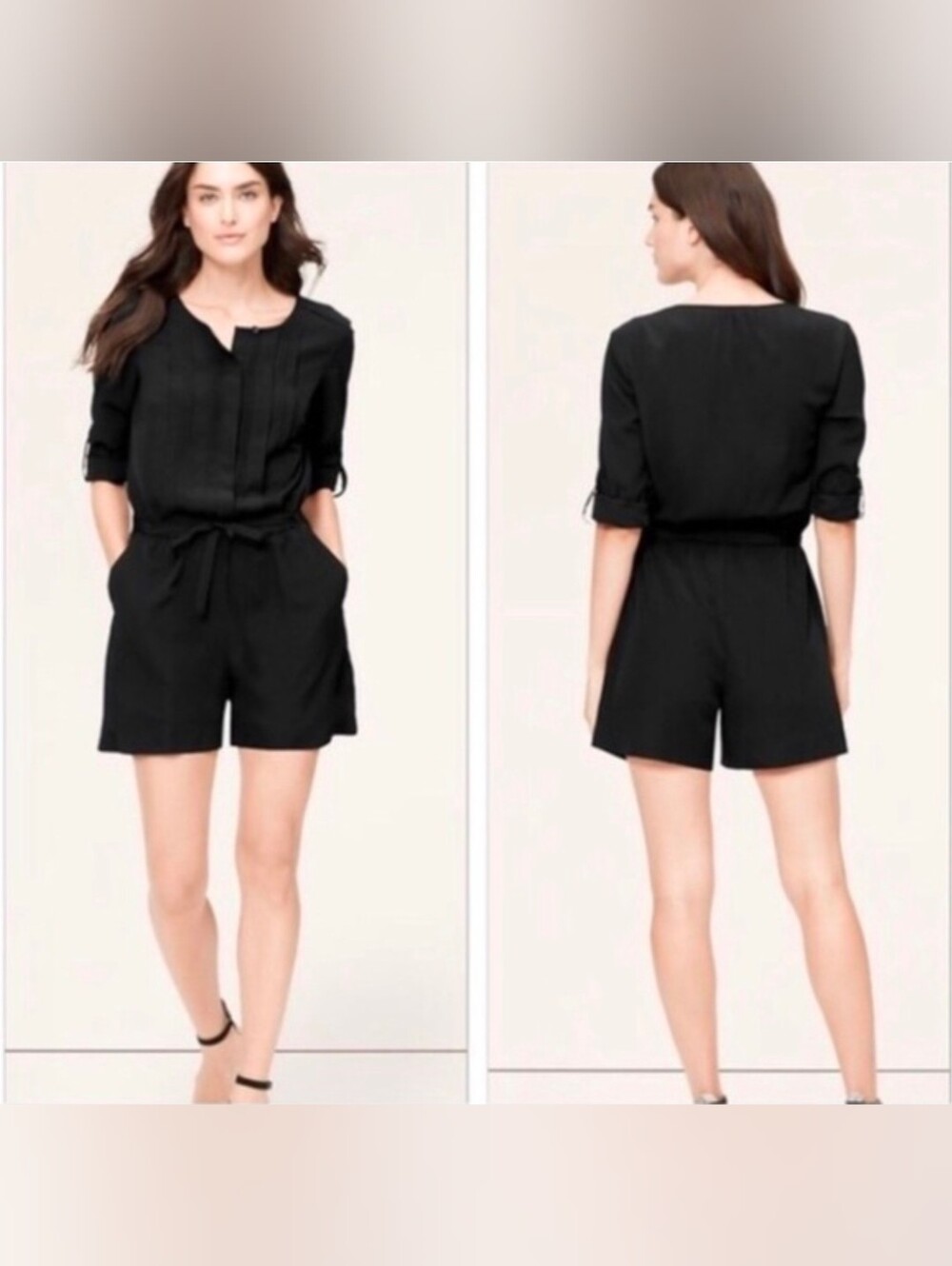 LOFT Black Utility Romper Size S